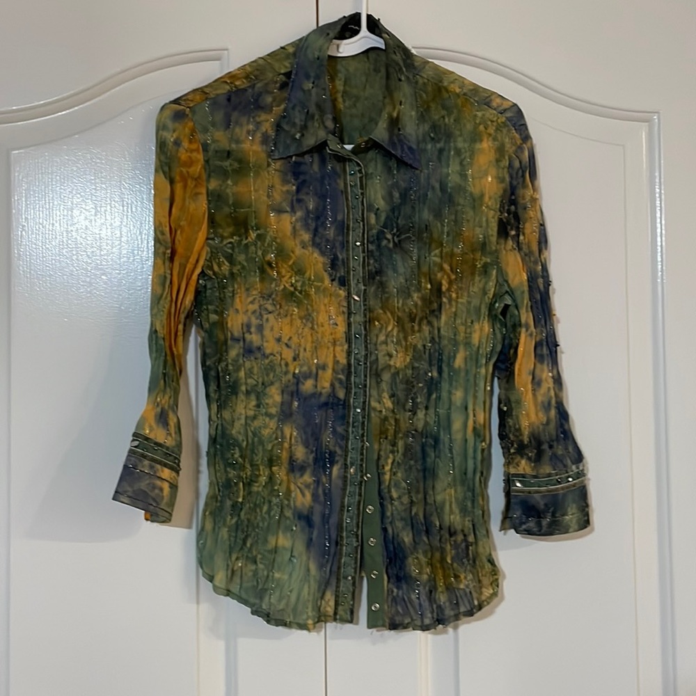 Piano accordion pleated blouse size S
